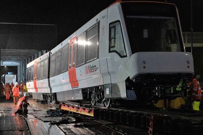 First South Wales Metro tram train arrives at the new depot