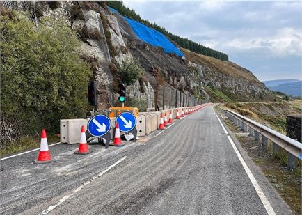 Assessing the condition of the mountainside at A4061 Rhigos Road